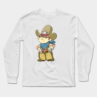 boy in a cowboy hat ready for the rodeo Long Sleeve T-Shirt